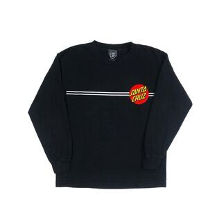 Santa Cruz Skateboards Black Logo Long Sleeve Shirt Tee Medium M B12